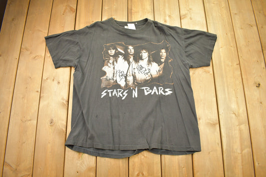 Vintage 1990s Stars N Bars Rebel Metal Graphic T Shirt / Band Tee / 80s / 90s / Made In France