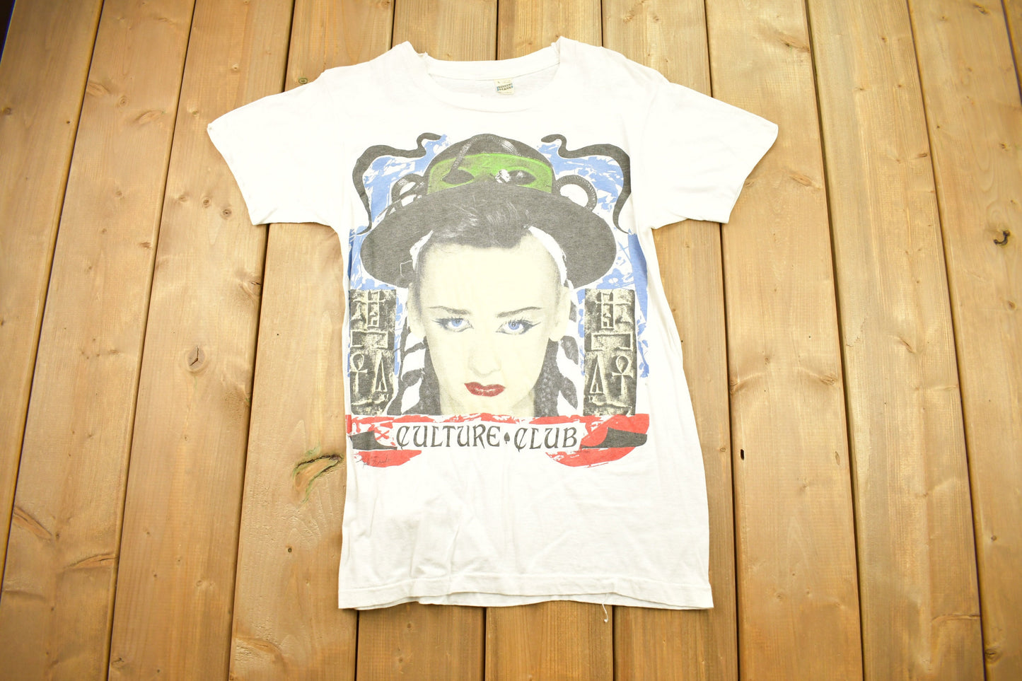 Vintage 1984 Culture Club Graphic Band T Shirt / Music Promo / Concert Tee / 80s / Made In USA / Single Stitch