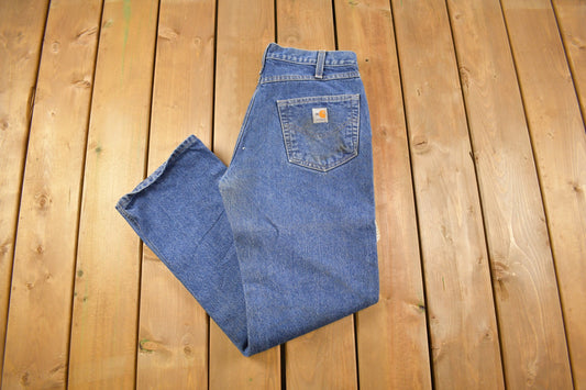 Vintage 1990s Carhartt Fire Retardant Work Jeans Size 33 x 32 / Carpenter Pants / Streetwear Fashion / Bottoms / Denim / Vintage Workwear