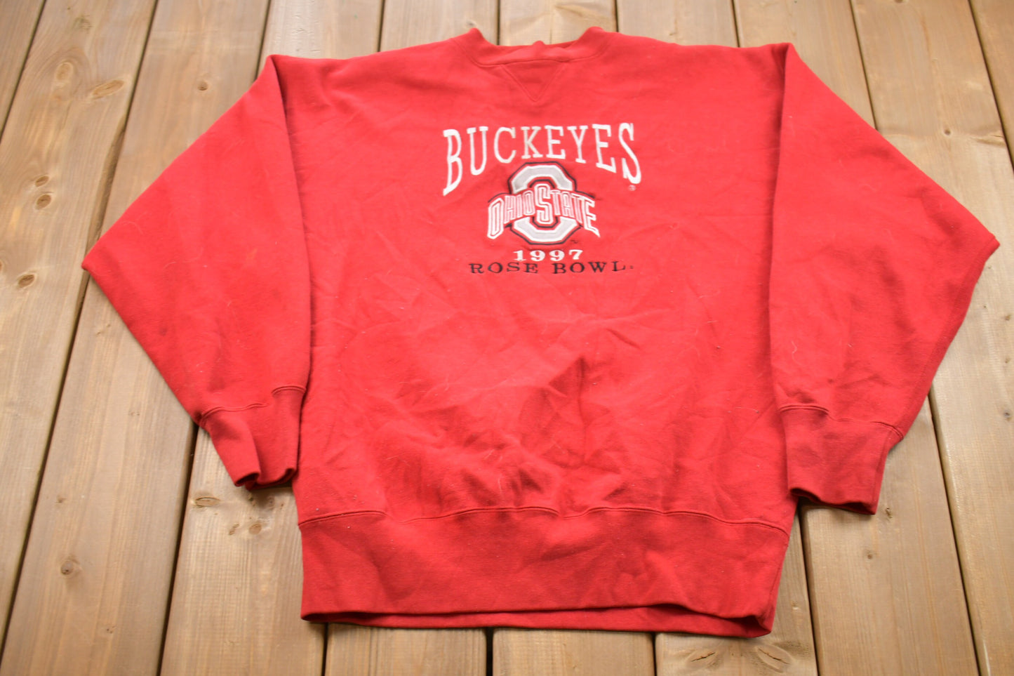 Vintage 1997 University of Ohio State Buckeyes Rose Bowl Collegiate Crewneck / Embroidered / NCAA Sweatshirt / Sportswear / Americana