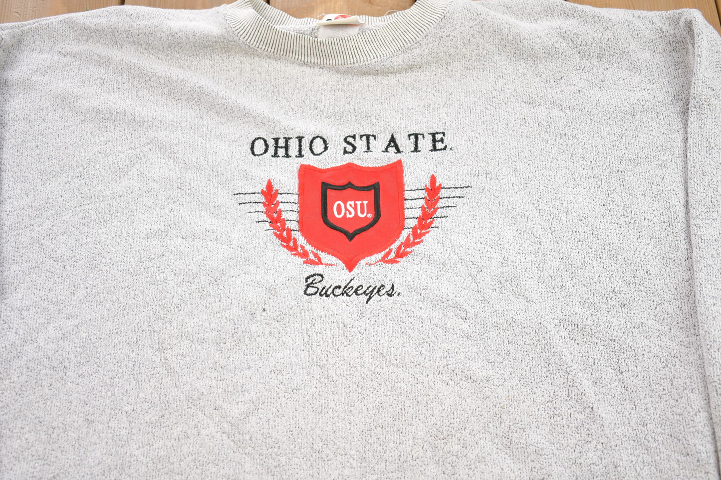 Vintage 1990s Ohio State Buckeyes Embroidered Crewneck Sweatshirt / 90s Crewneck / Souvenir / Athleisure / Streetwear / Made In USA / NCAA