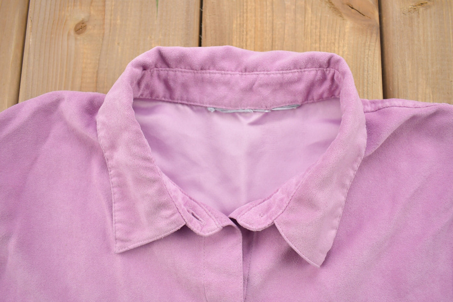 Vintage 1990s Pink Suede Button Up Shirt / 1990s Button Up / Made in USA / Vintage Flannel / Casual Wear / Workwear / Pattern Button Up