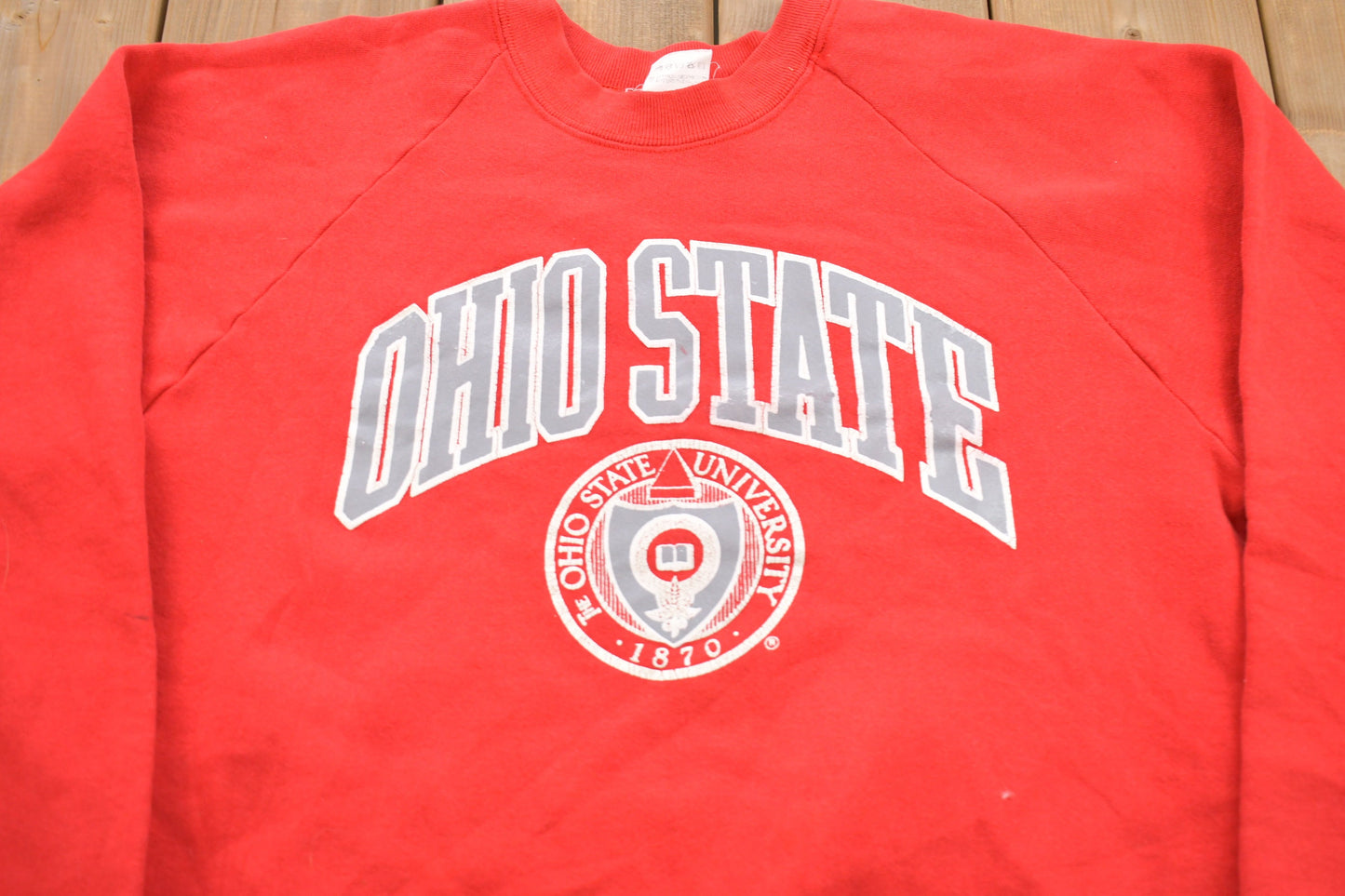 Vintage 1980s University of Ohio State Buckeyes Graphic Collegiate Crewneck / Fruit Of The Loom / NCAA Sweatshirt / Sportswear / Americana