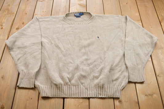 Vintage 1980s Polo Ralph Lauren Knitted Crewneck Sweater / Vintage 80s Crewneck / Pony / Colorful / Sweatshirt / Abstract Pattern