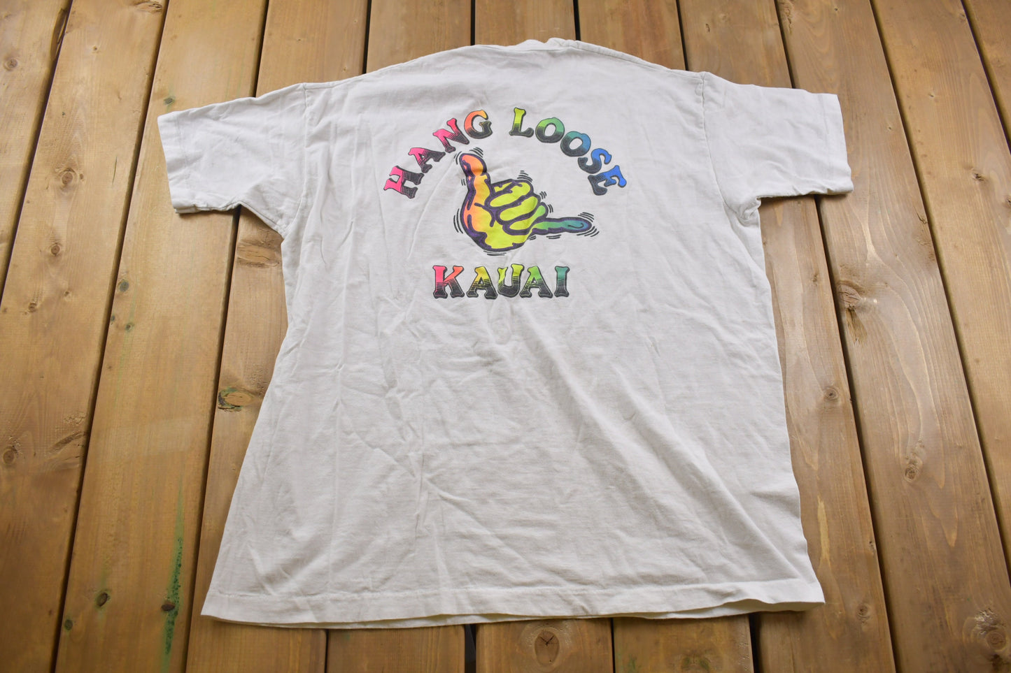 Vintage 1990s Hang Loose Kaui T-Shirt / Souvenir T Shirt / Streetwear / Single Stitch / Made In USA / Vacation Tee / Travel & Tourism