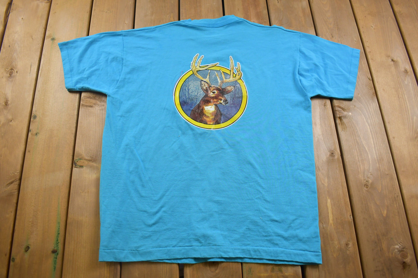 Vintage 1990s Back Graphic Deer T-Shirt / Streetwear / Retro Style / Single Stitch / Made In USA / 90s Graphic Tee