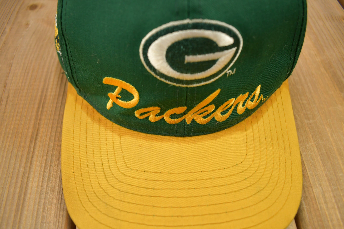 Vintage 1990s Green Bay Packers NFL Distressed Snap Back Hat / OSFA / 90s Snap Back / Vintage Hat / Embroidered