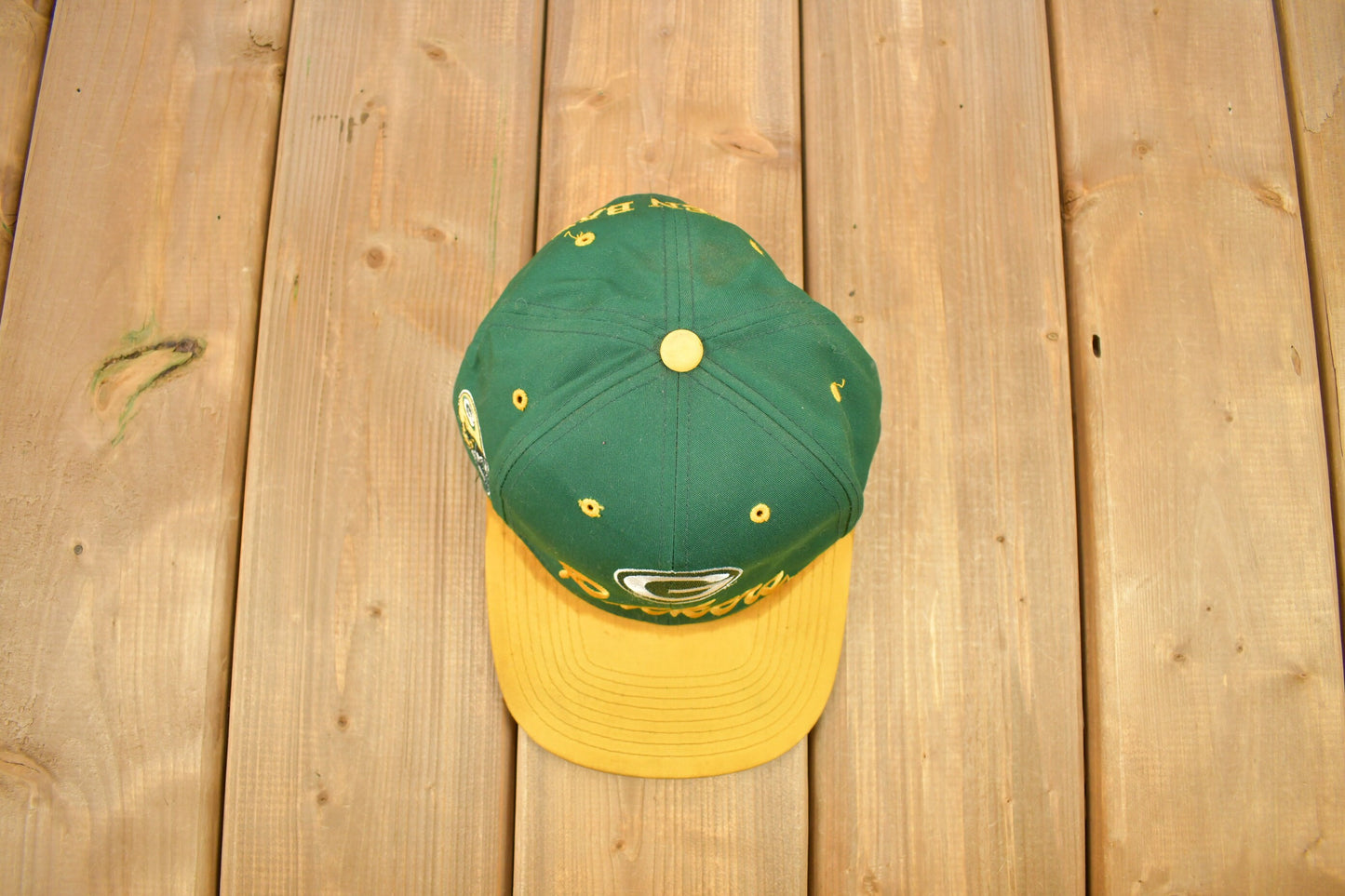 Vintage 1990s Green Bay Packers NFL Distressed Snap Back Hat / OSFA / 90s Snap Back / Vintage Hat / Embroidered