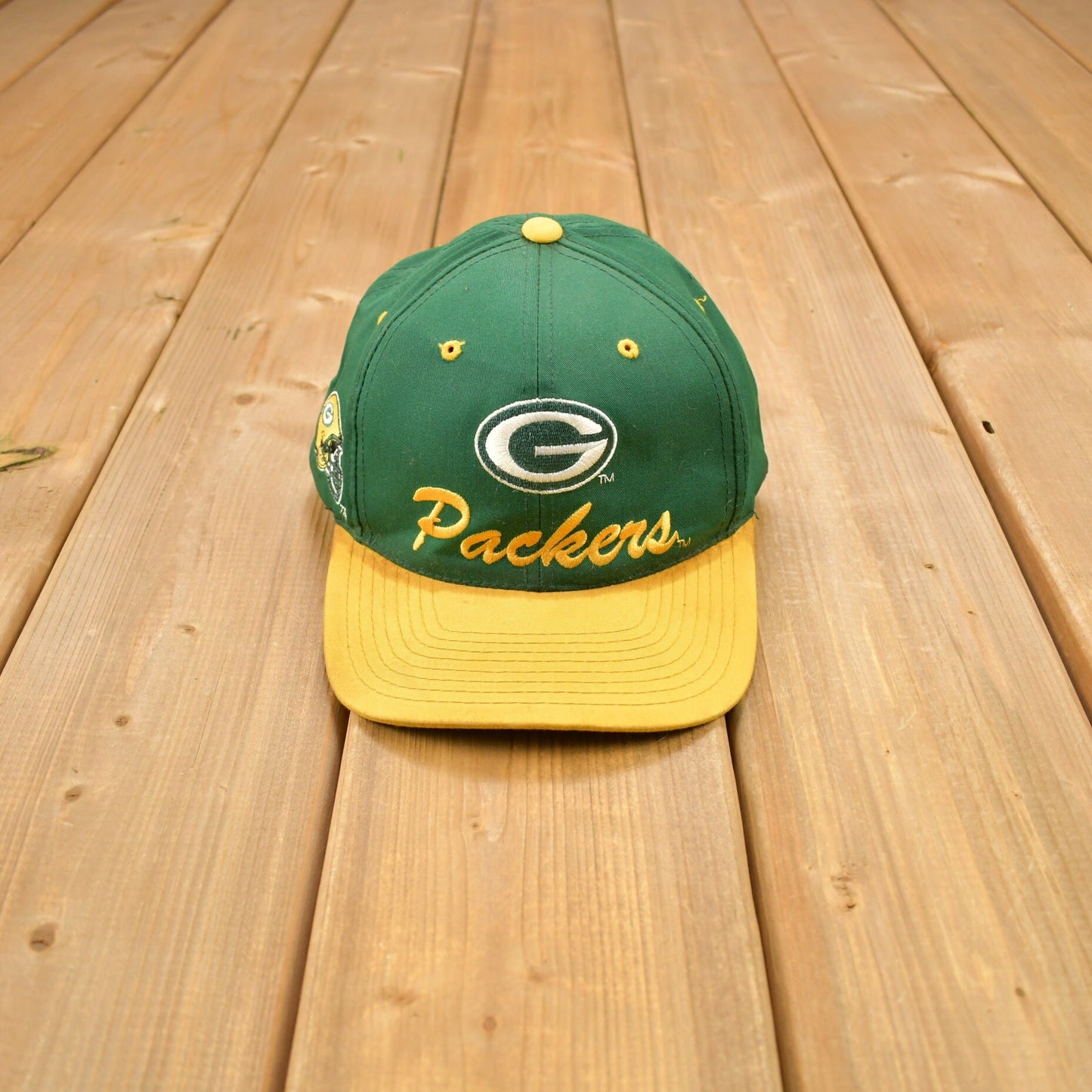 Vintage 1990s Green Bay Packers NFL Distressed Snap Back Hat / OSFA / 90s Snap Back / Vintage Hat / Embroidered