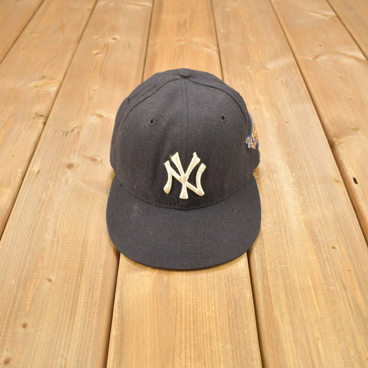 Vintage 1996 New York Yankees New Era 59/50 Wool Fitted Hat Size 6 7/8 / World Series / Vintage Fitted / Embroidered / Made In USA