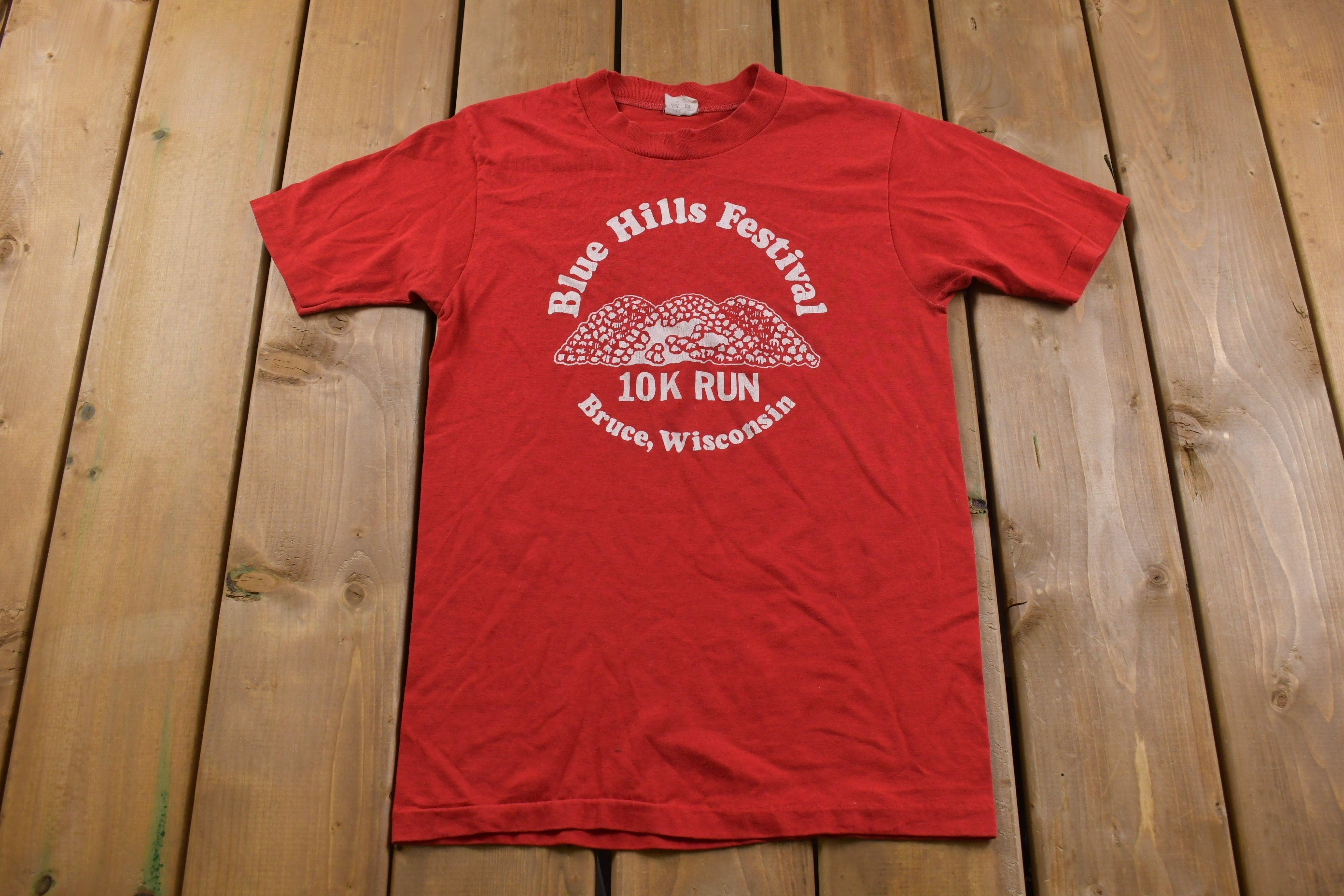 Vintage 1980s Blue Hills Festival 10KM Run Graphic T-Shirt