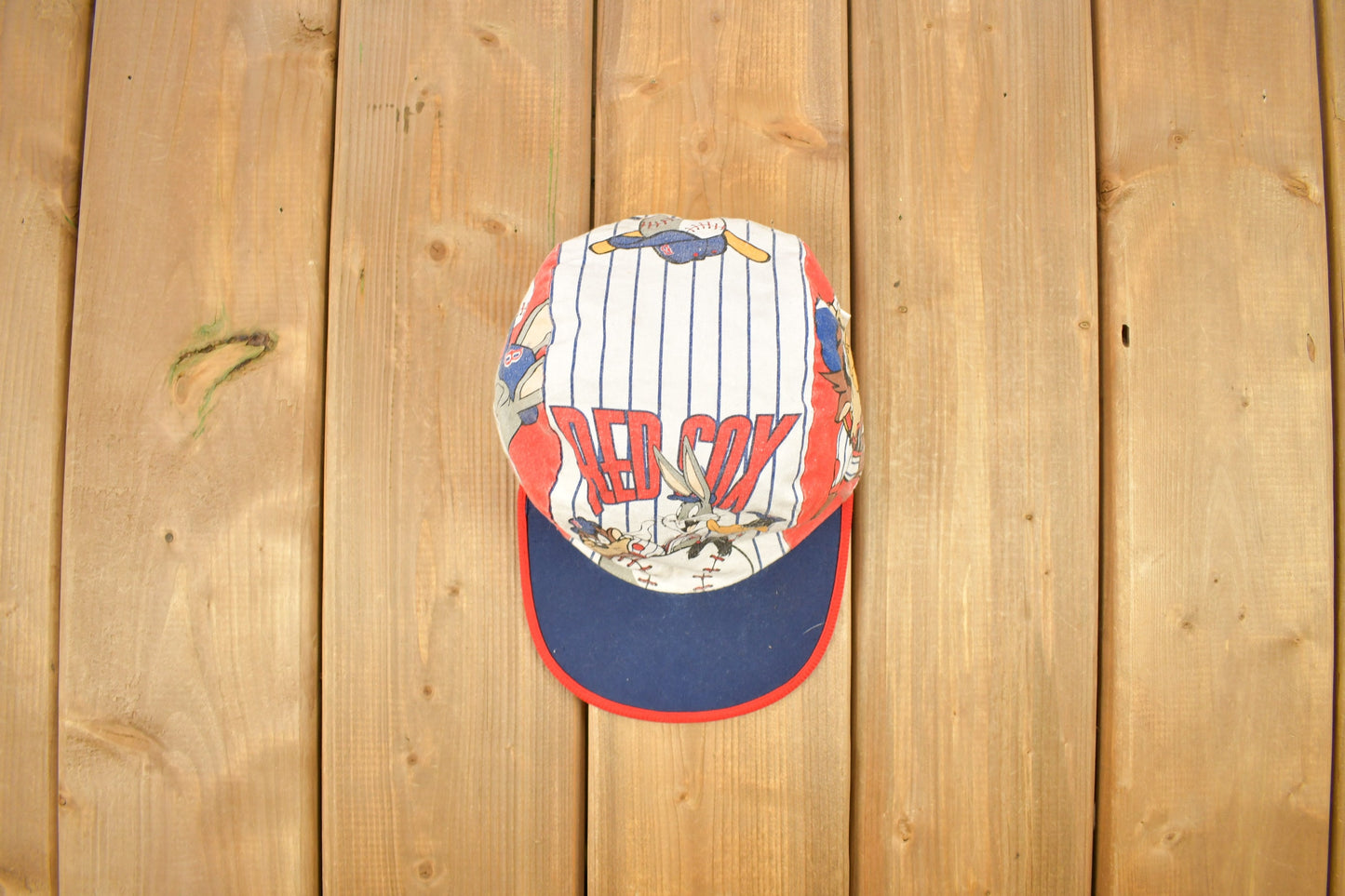 Vintage 1994 Boston Red Sox MLB Looney Tunes Painters Cap Hat / OSFA / 90s Hat / Vintage Painters Cap / Souvenir Cap / All Over Print