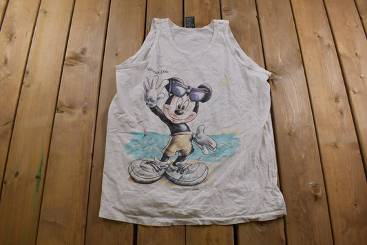 Vintage 1990s Mickey Mouse Graphic Tank Top / Streetwear / Retro Style / Single Stitch / Made In USA / 90s Graphic Tee