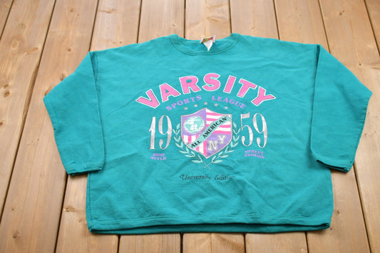 Vintage 1990s Varsity Sports League Crewneck Sweatshirt / 90s Crewneck / Souvenir / Athleisure / Streetwear / Travel And Tourism