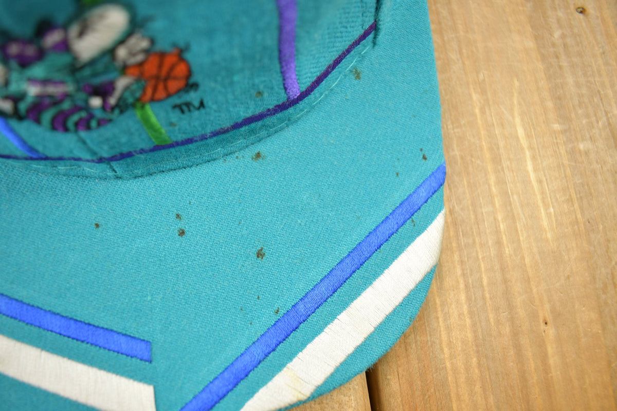 Vintage 1990s Charlotte Hornets NBA TEI Big Logo Snap Back Hat