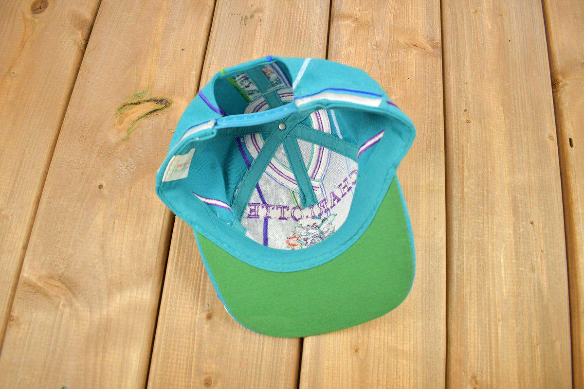 Vintage 1990s Charlotte Hornets NBA TEI Big Logo Snap Back Hat