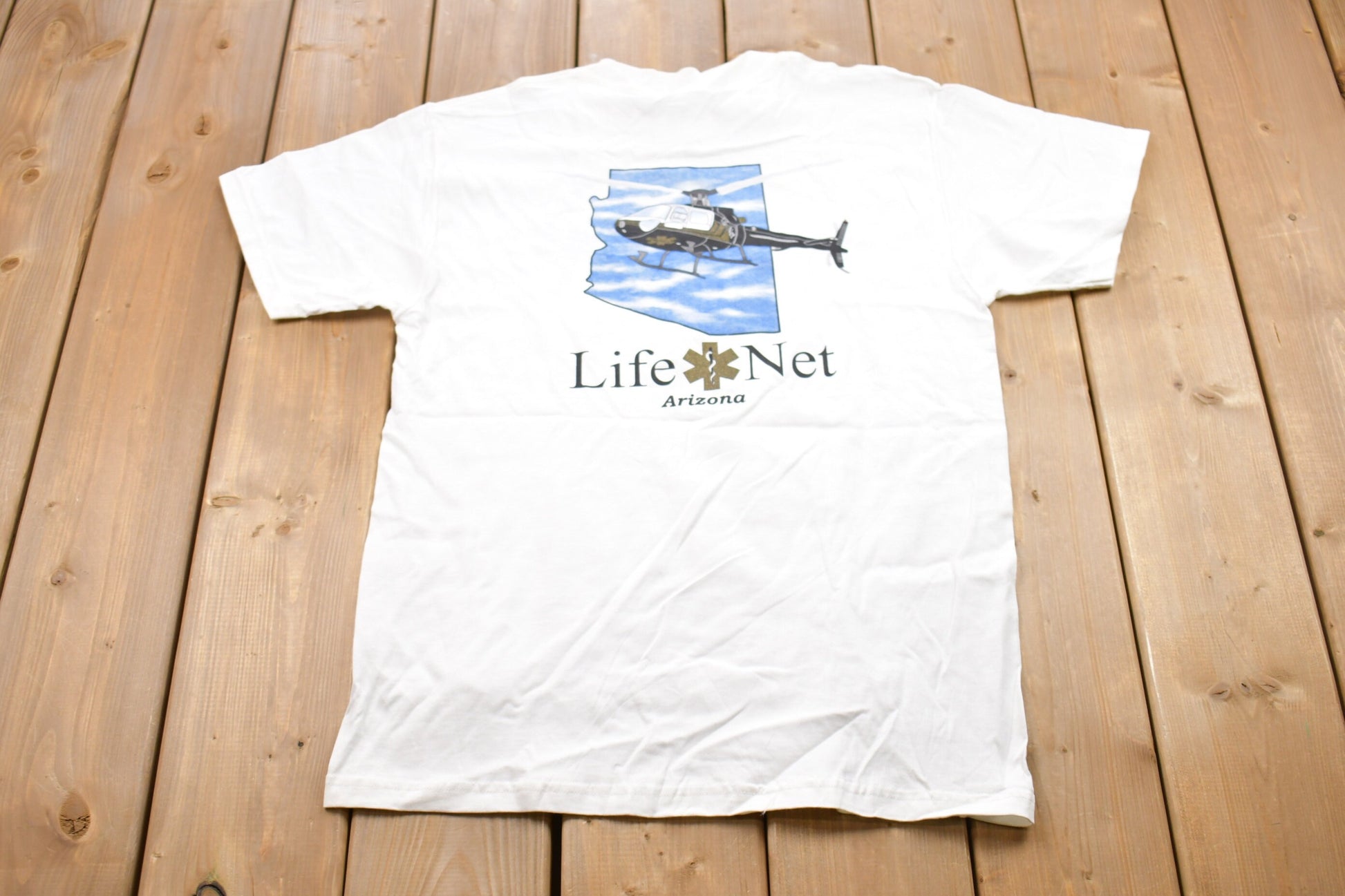 Vintage 1990s Life Net Air Medical Transport Arizona Graphic T-Shirt