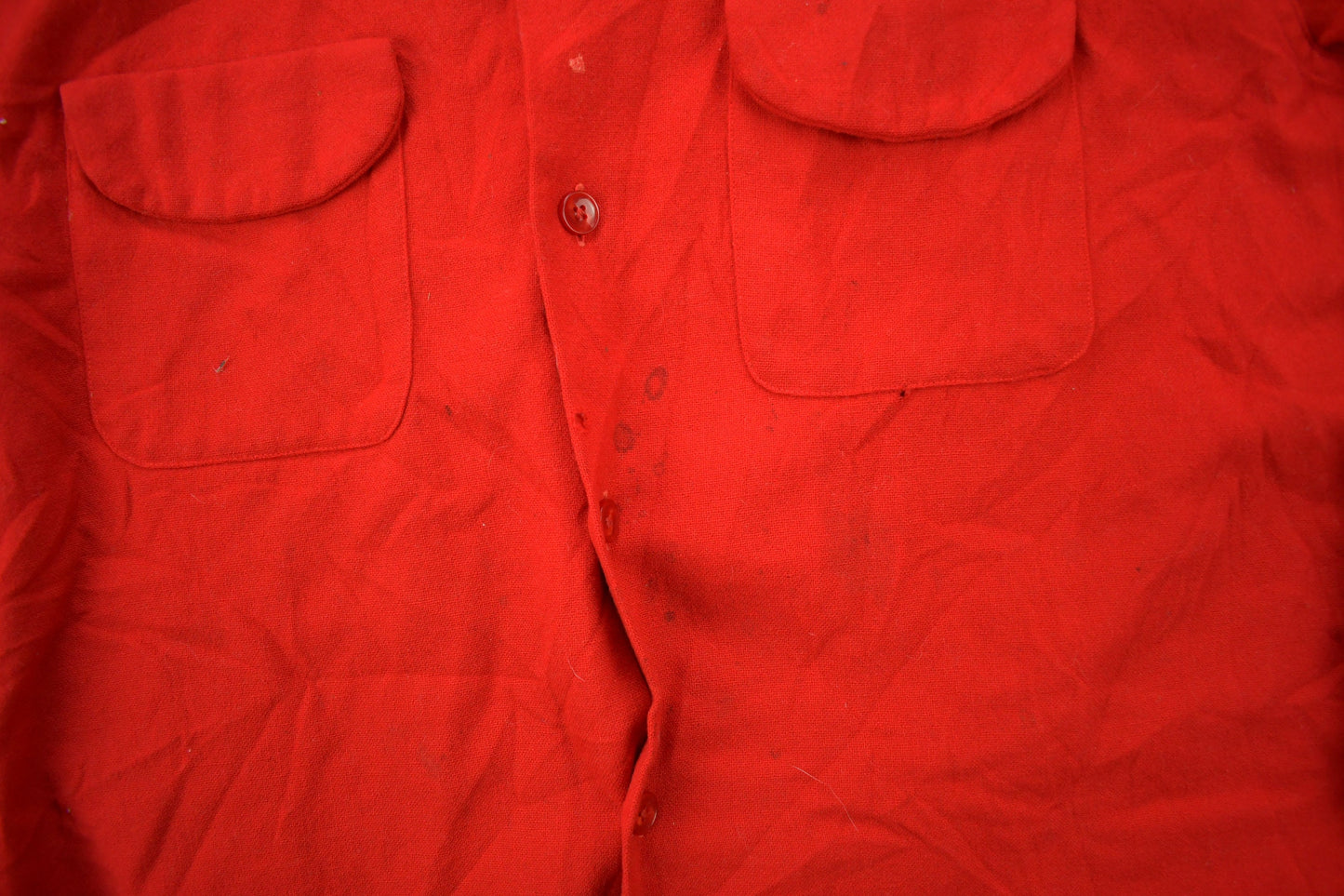 Vintage 1950s Wolverine Superb Wool Blend Loop Button Up Shirt