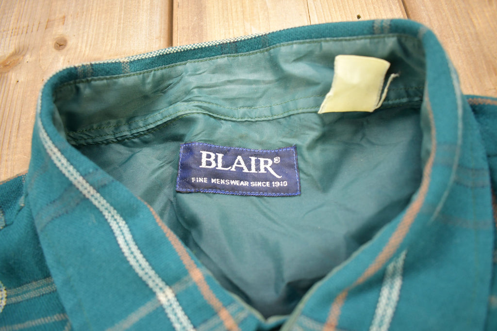 Vintage 1980s Blair Fines Menswear Button Up Flannel Shirt