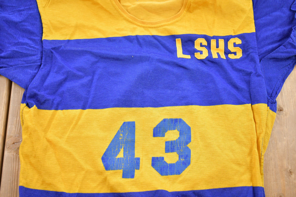 Vintage 1950s LSHS Striped Embroidered Jersey
