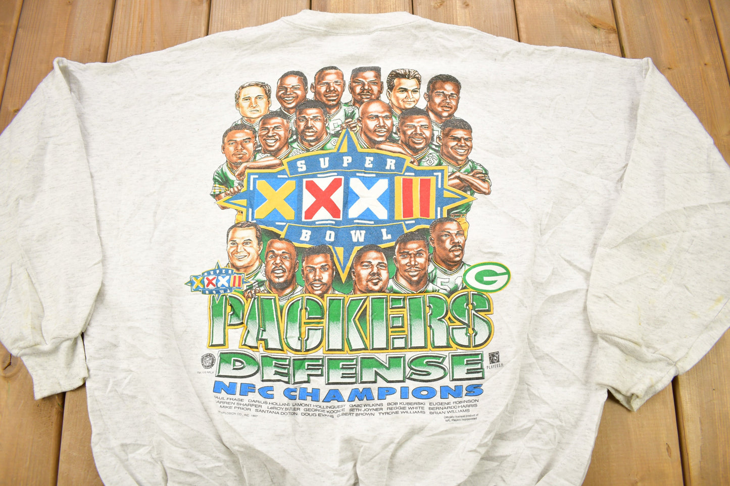 Vintage 1997 Green Bay Packers Big Head NFL Crewneck Sweatshirt