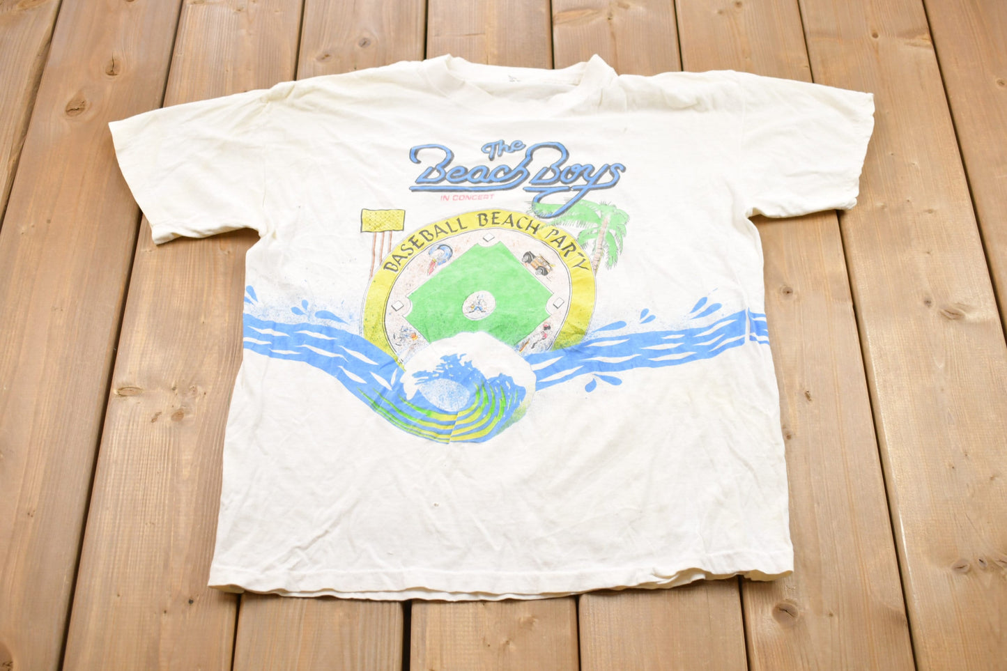 Vintage 1990s The Beach Boys Baseball Beach Party Band Graphic T-Shirt