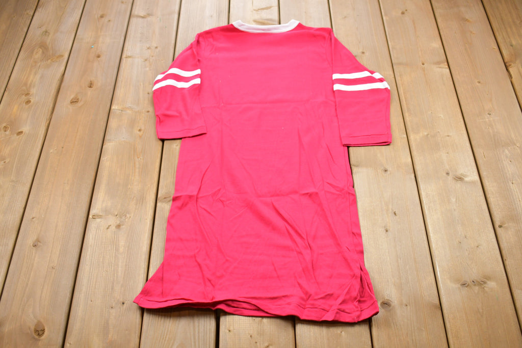 Vintage 1970s Pink Striped T-Shirt Dress
