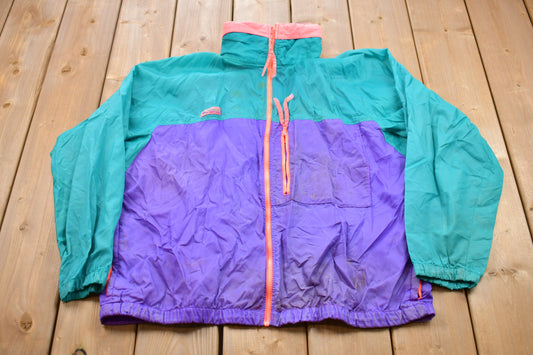 Vintage 1990s Columbia Color Block Windbreaker Jacket