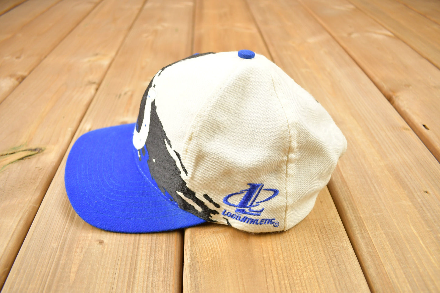 Vintage 1990s Indianapolis Colts NFL Logo Athletic Paint Splash Snap Back Hat