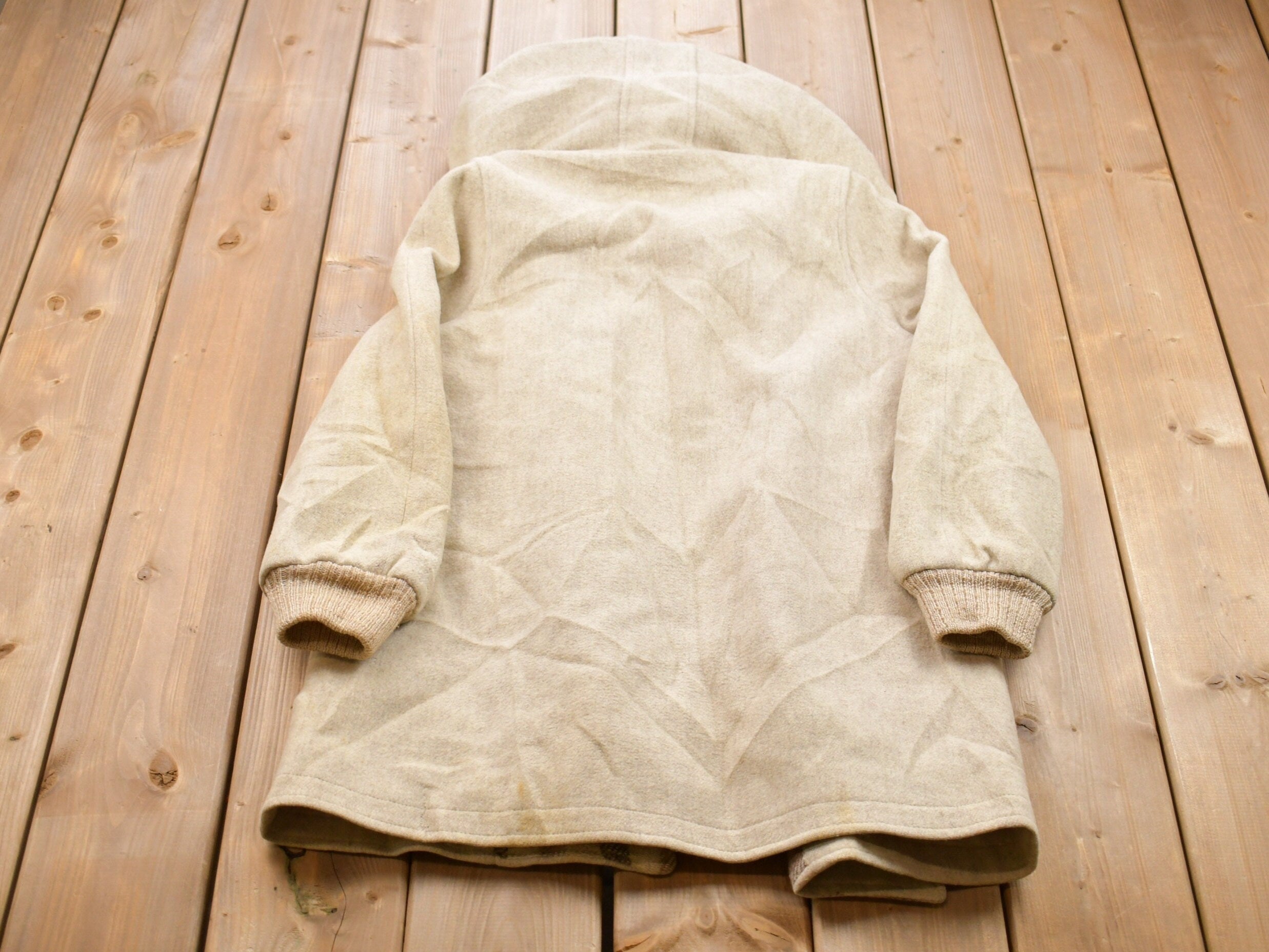 Vintage 1990s 100% Wool Hooded Jacket