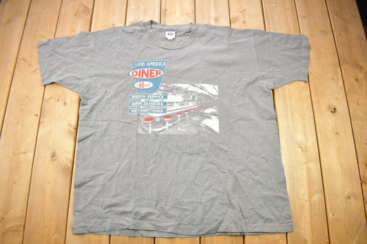 Vintage 1990s US Route 66 Joe America Diner Graphic T-Shirt