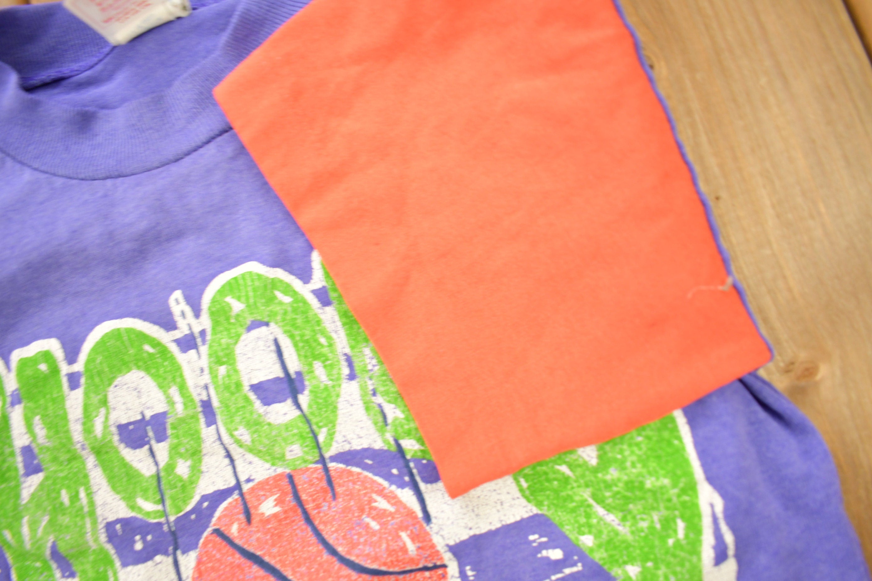 Vintage 1980s Hoops Color Block Basketball Graphic T-Shirt