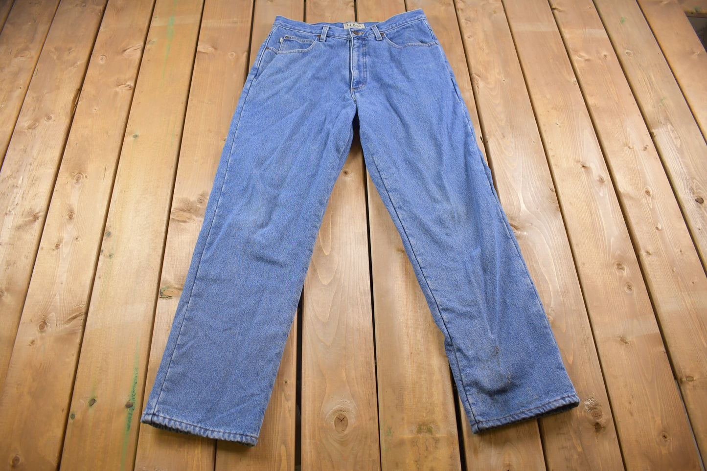 Vintage 1990's L.L Bean Lined Blue Jeans 32 x 32/ Essential Vintage / American Vintage / Streetwear Fashion / 90s Fashion / Vintage Pants