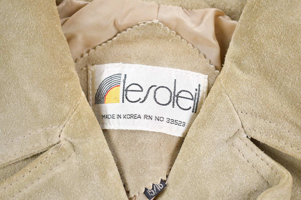 Vintage 1990s Le Soleil Suede Leather Jacket  Fall Outerwear  Leather Coat  Winter Outerwear  Streetwear Fashion  Suede Jacket