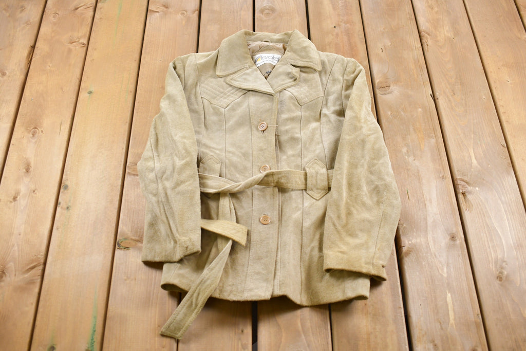 Vintage 1990s Le Soleil Suede Leather Jacket  Fall Outerwear  Leather Coat  Winter Outerwear  Streetwear Fashion  Suede Jacket