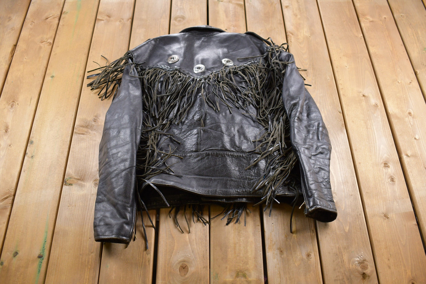 Vintage 1990s Unik Fringe Leather Jacket