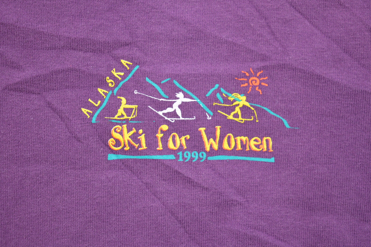 Vintage 1999 Alaska Ski for Women Mock Neck Shirt / 90s Crewneck / Made In USA / Rare Vintage / Essential / Streetwear / 90s Blank