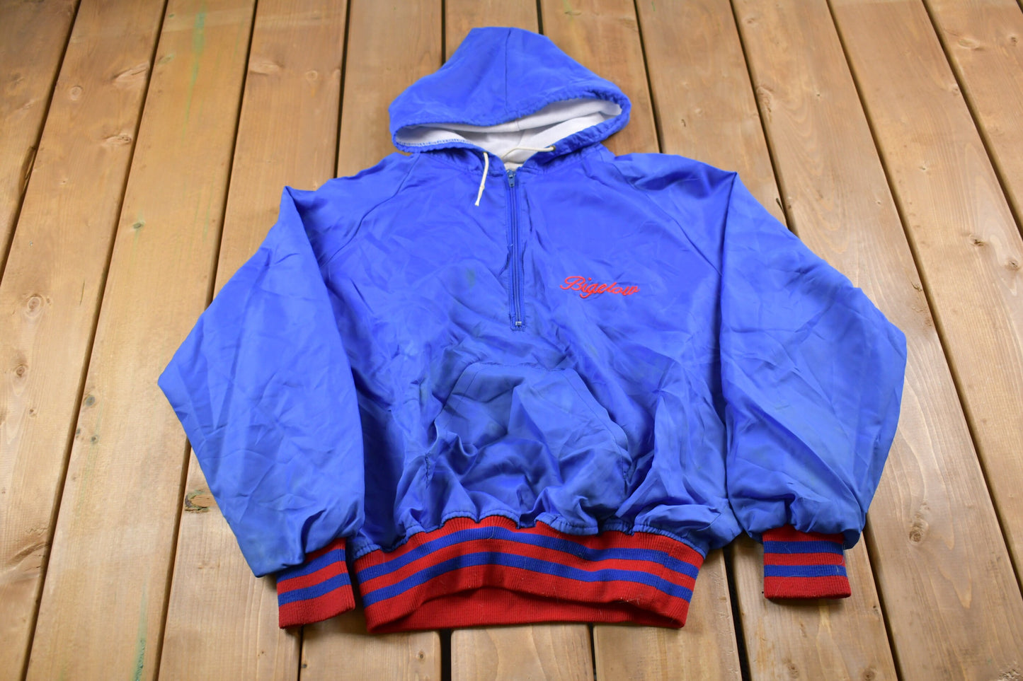 Vintage 1980s Red Arrow Soccer Club Half Zip Windbreaker Jacket / Team Logo / Athletic Spring Summer Sportswear / Streetwear / Athleisure