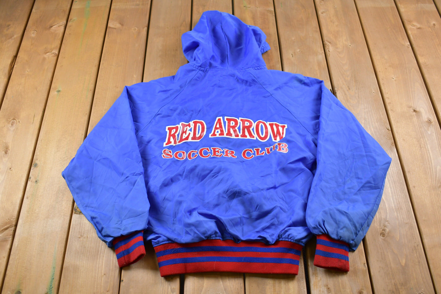 Vintage 1980s Red Arrow Soccer Club Half Zip Windbreaker Jacket / Team Logo / Athletic Spring Summer Sportswear / Streetwear / Athleisure