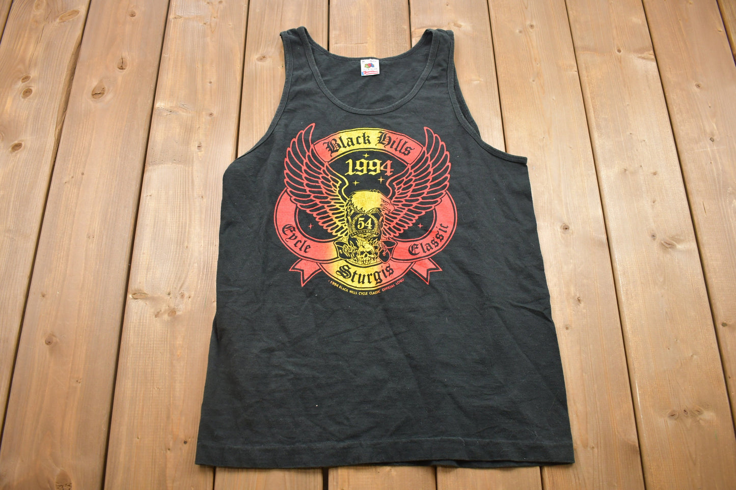 Vintage 1994 Black Hills Sturgis Graphic Tank Top / Vintage T Shirt / Streetwear / Graphic Tee / Single Stitch / Made In USA