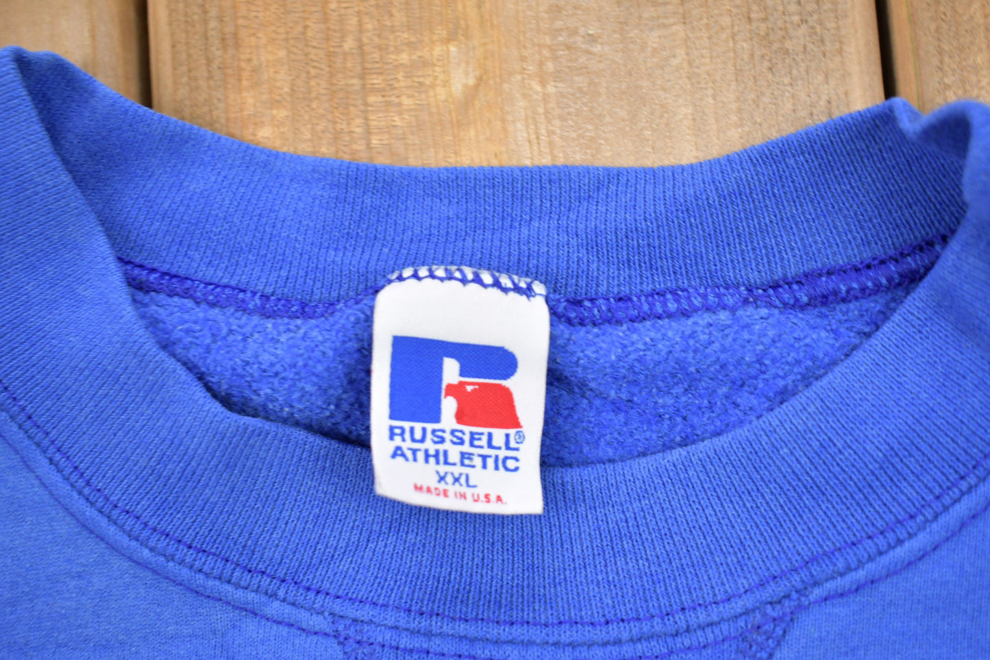 Vintage 1990s Hamilton Big Blue Russell Athletics Crewneck Sweatshirt / 90s Crewneck / Made In USA / Athleisure / Streetwear / 90s Blank