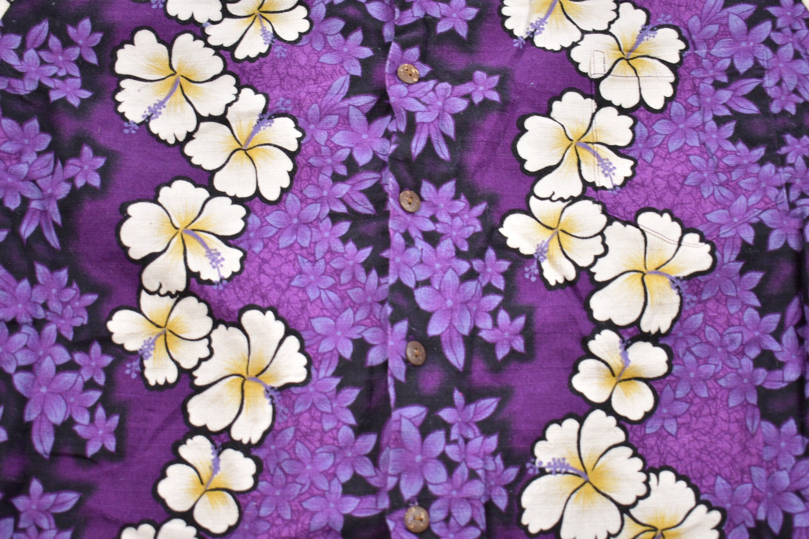 Vintage 1980s Aloha All Over Print Short Sleeve Button Up Shirt
