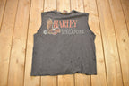 Vintage 1980s Harley Davidson Singapore 3D Emblem Distressed T-Shirt