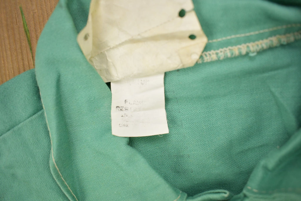 Vintage 1980s Steel Grip Blank Turquoise Button Up Shirt