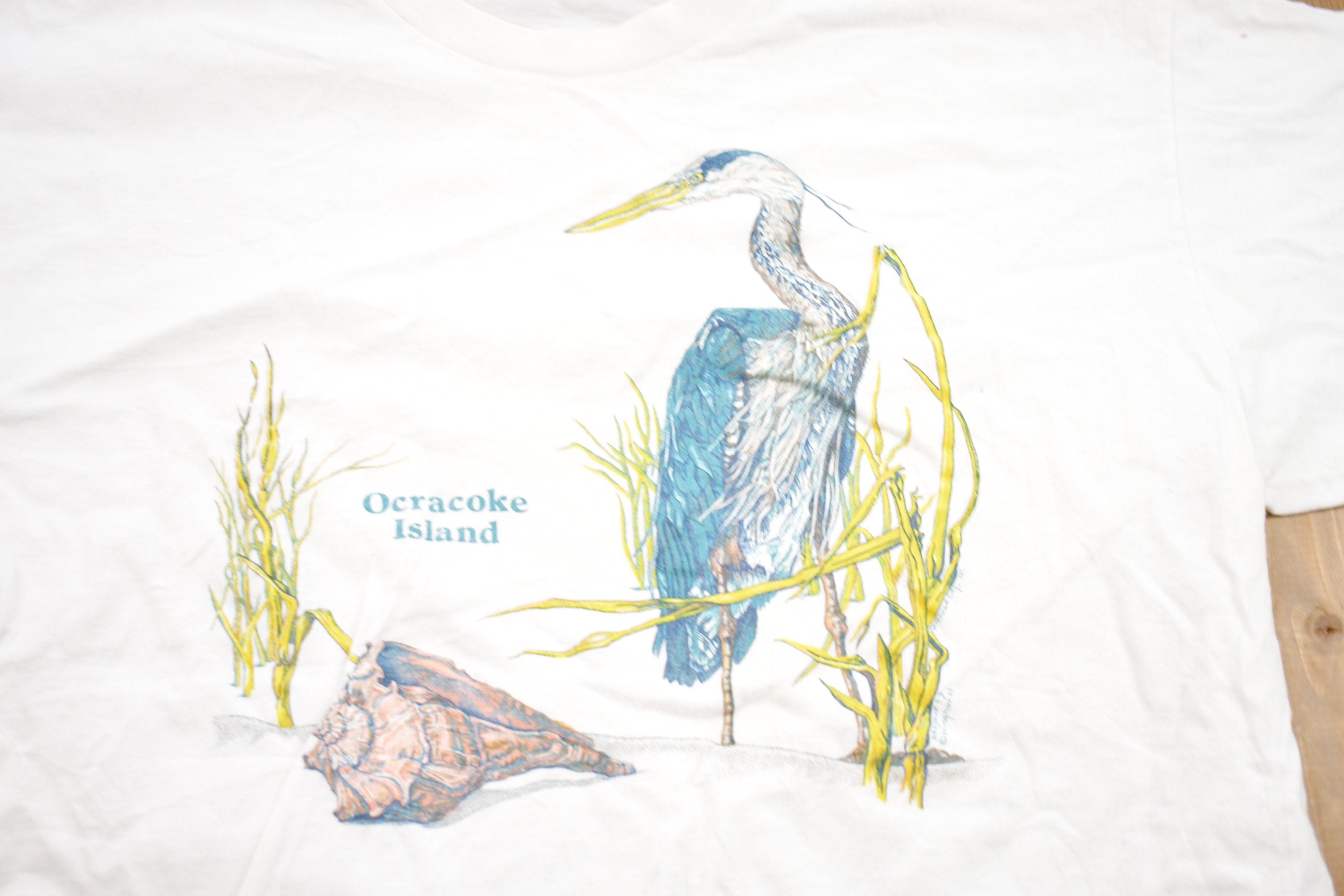 Vintage 1990s Ocracoke Island Graphic T-Shirt