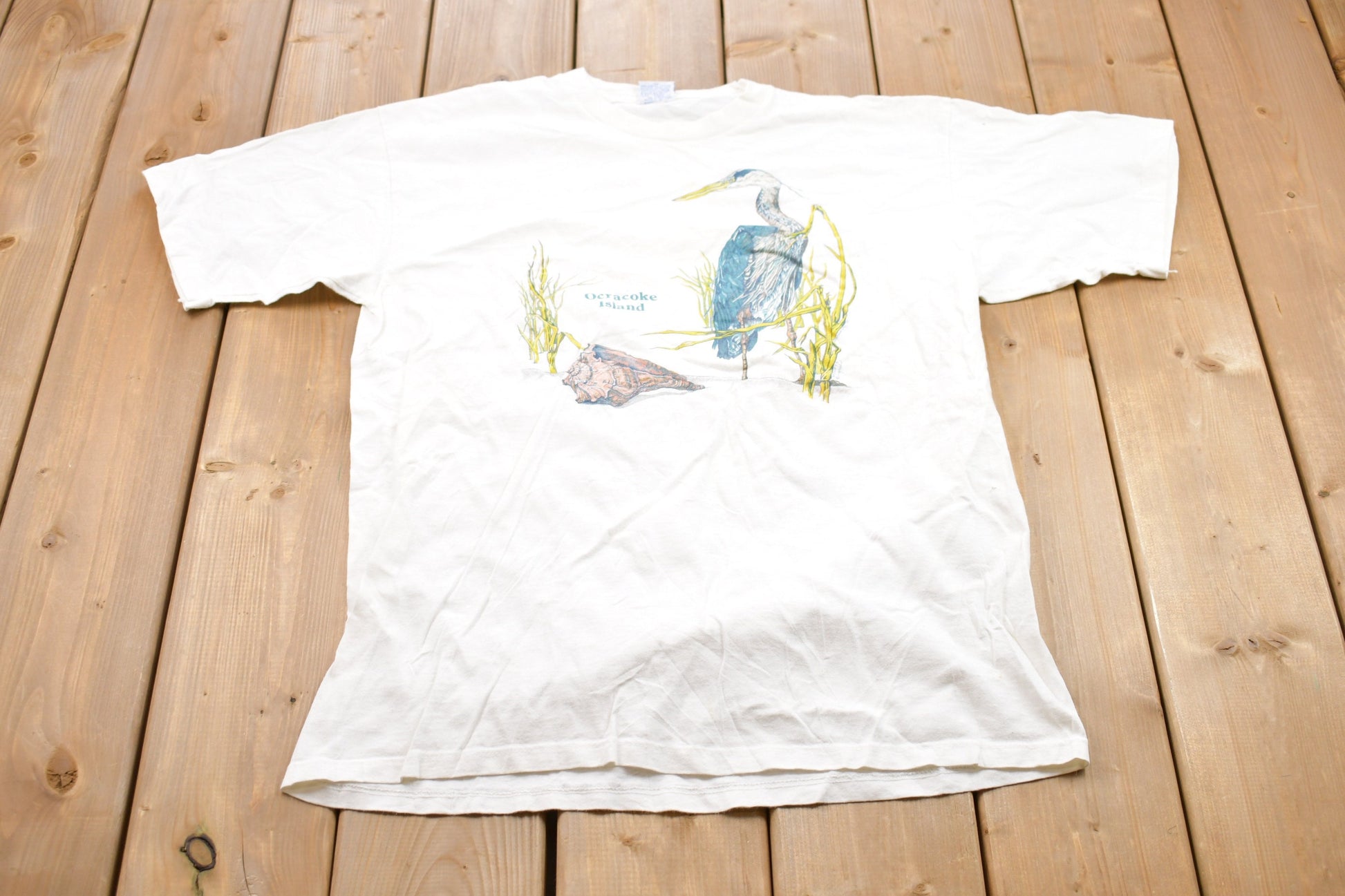 Vintage 1990s Ocracoke Island Graphic T-Shirt