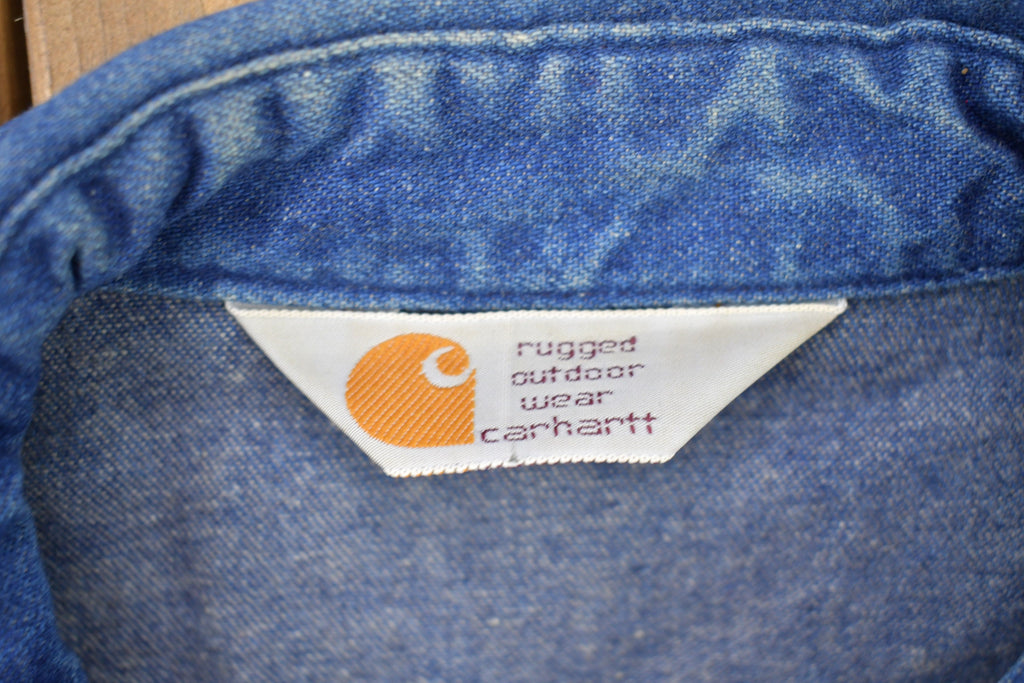 Vintage 1980s Carhartt Denim Button Up Shirt