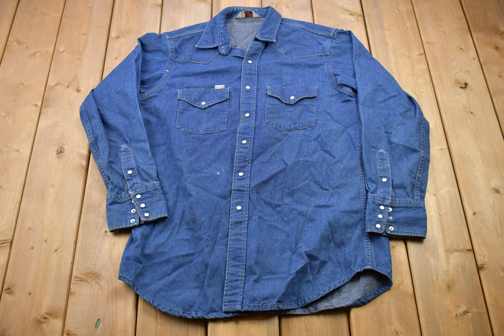 Vintage 1980s Carhartt Denim Button Up Shirt