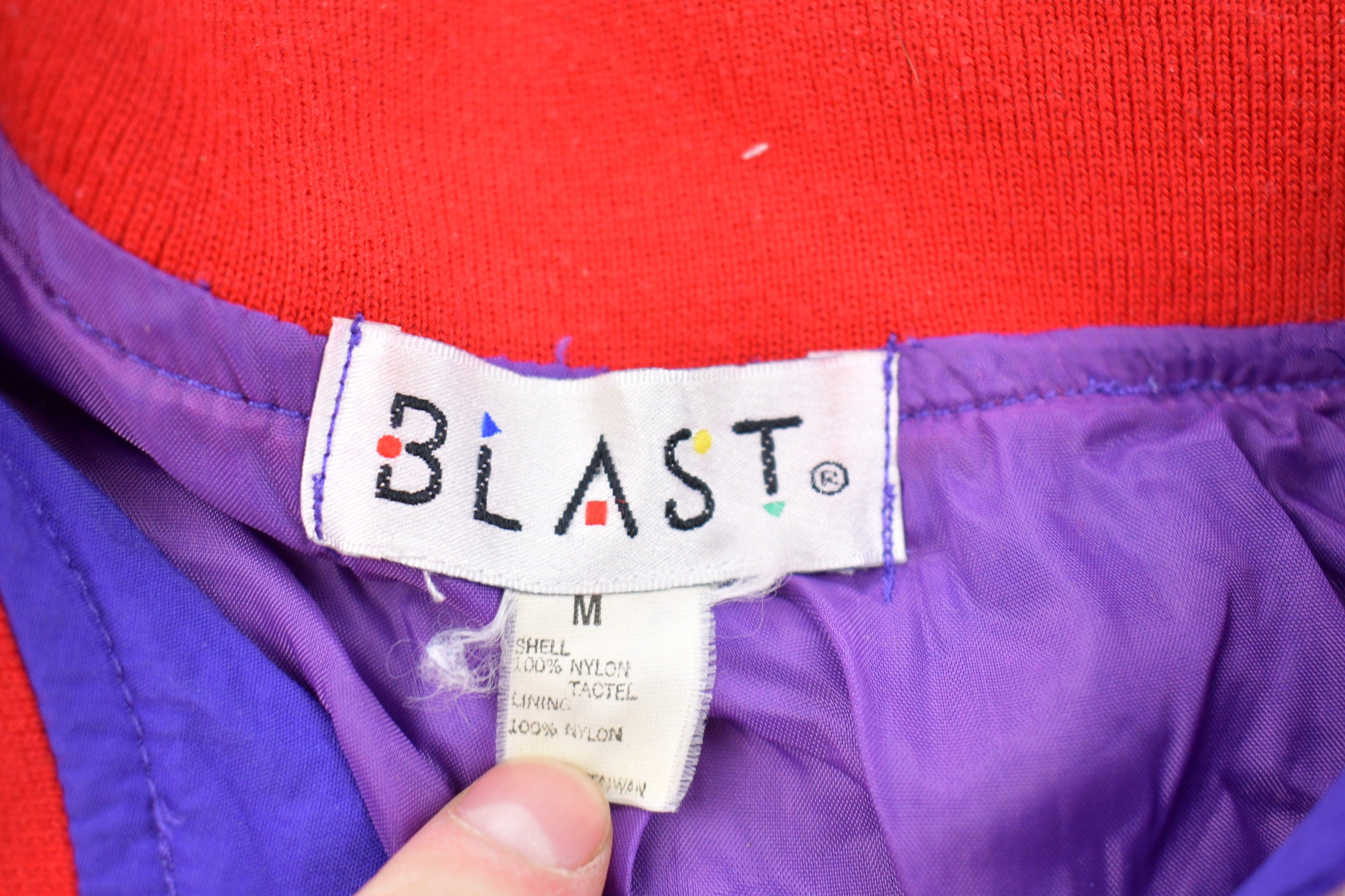 Vintage 1980s Blast Color Block Full Zip Windbreaker Jacket
