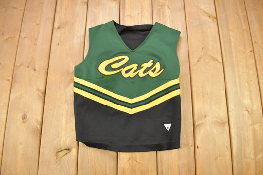 Vintage 1980s Cats Varsity Cheerleading Uniform Jersey / Vintage Cheer / Sportswear / Girls Jersey / Size 38 / Made In USA